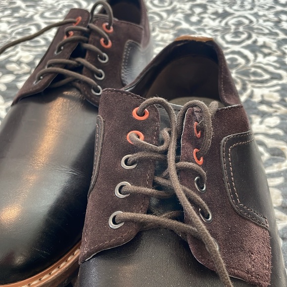 Men’s Dark Brown Leather and Suede Size 13 Clarks Lace-up with Tan Leather Trim - Picture 9 of 9